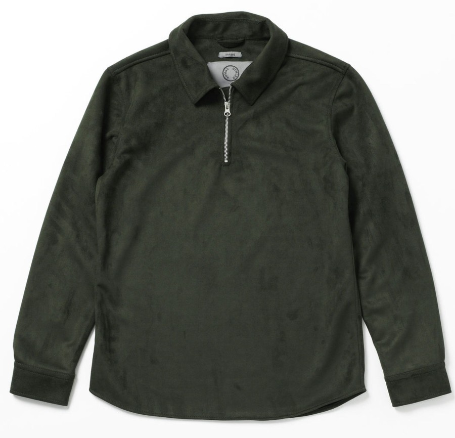 Men Human Scales Sweaters | Rickard Half Zip Moss Green