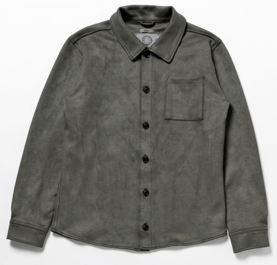 Men Human Scales Overshirts | Rickard Button Grey