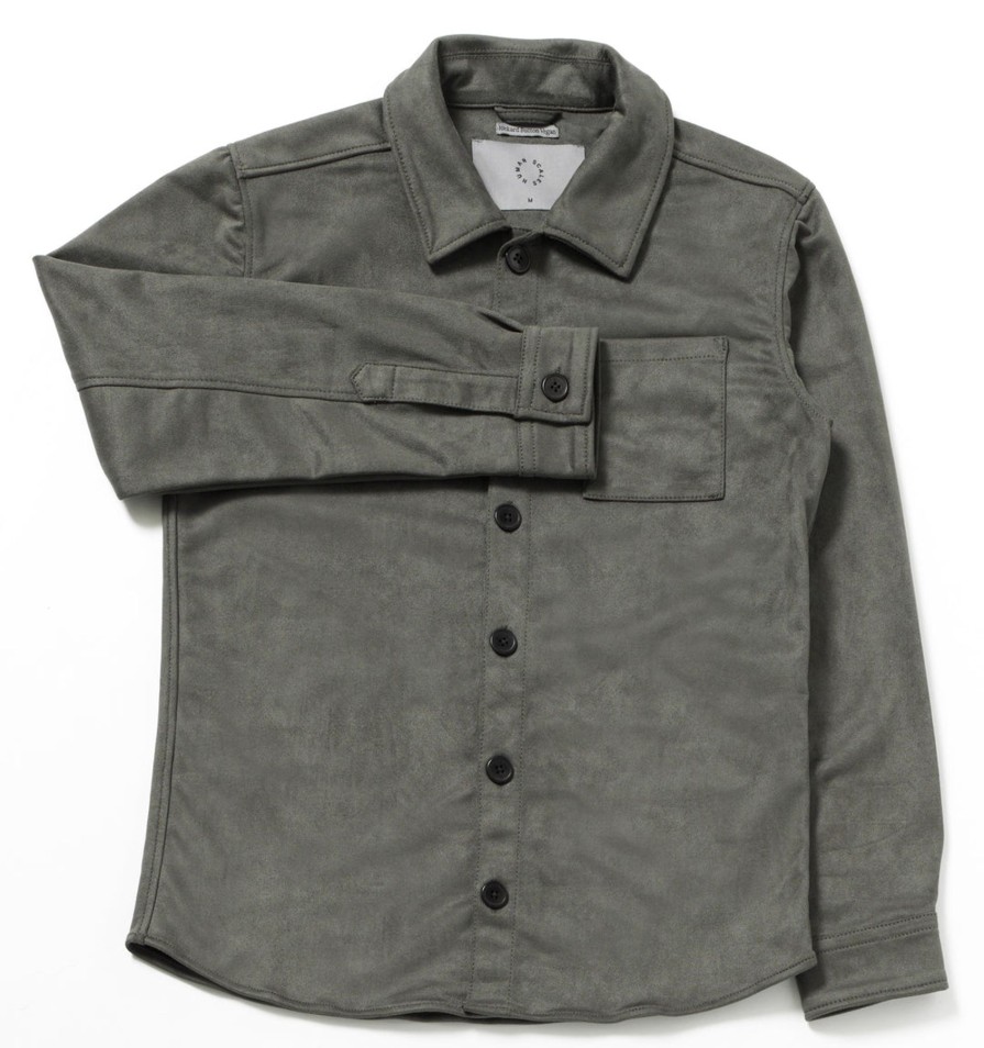 Men Human Scales Overshirts | Rickard Button Grey