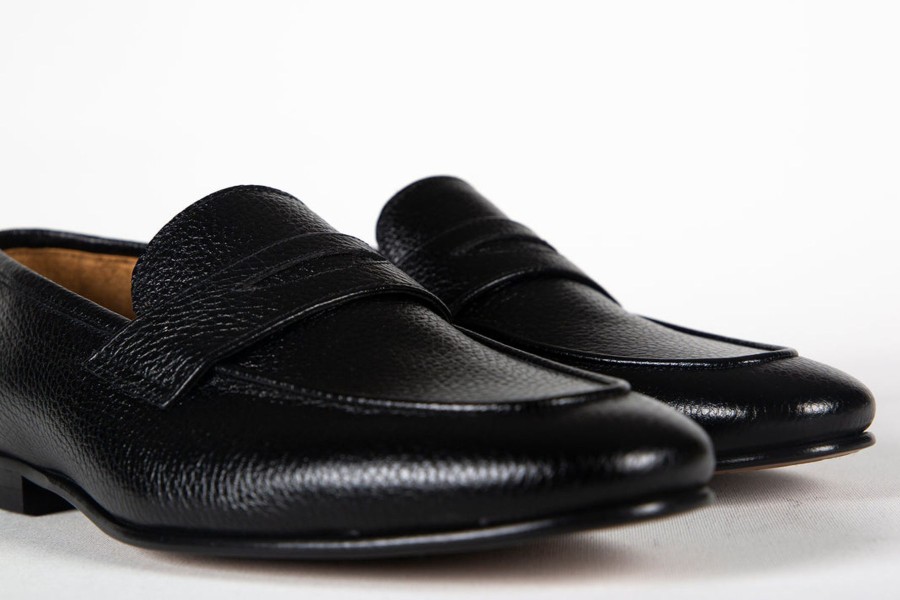 Men Human Scales Loafers | Penny Grained Black