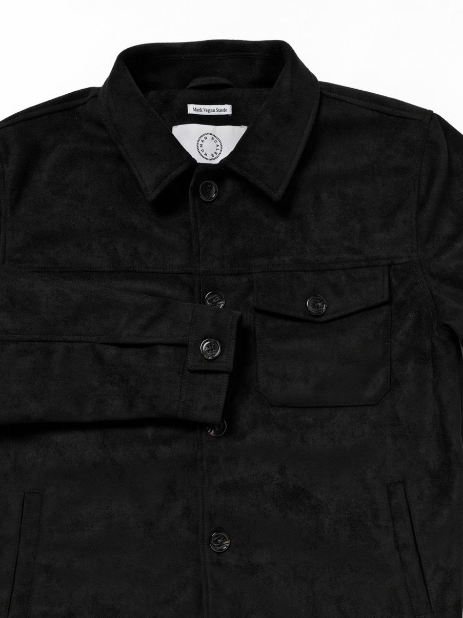 Men Human Scales Overshirts | Mark Vegan Suede Black