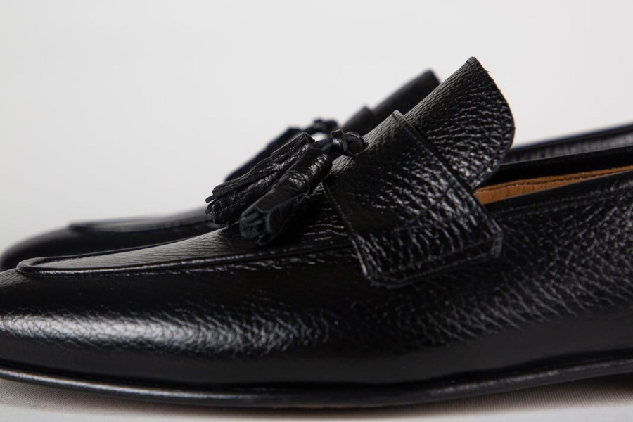 Men Human Scales Loafers | Adel Grained Black