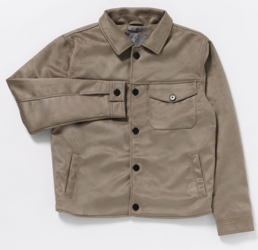 Men Human Scales Overshirts | Mark Vegan Suede Lt Grey