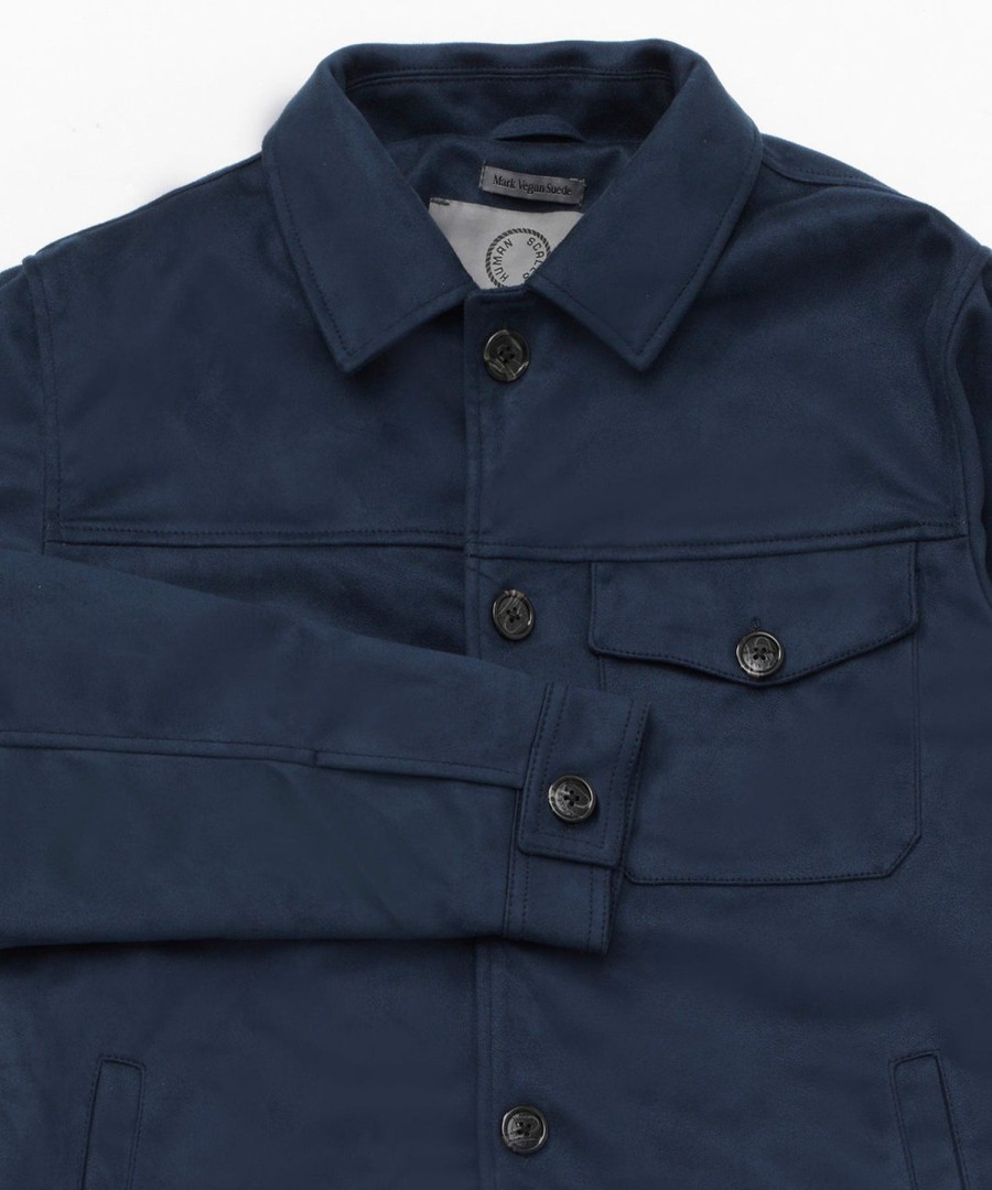 Men Human Scales Overshirts | Mark Vegan Suede Navy