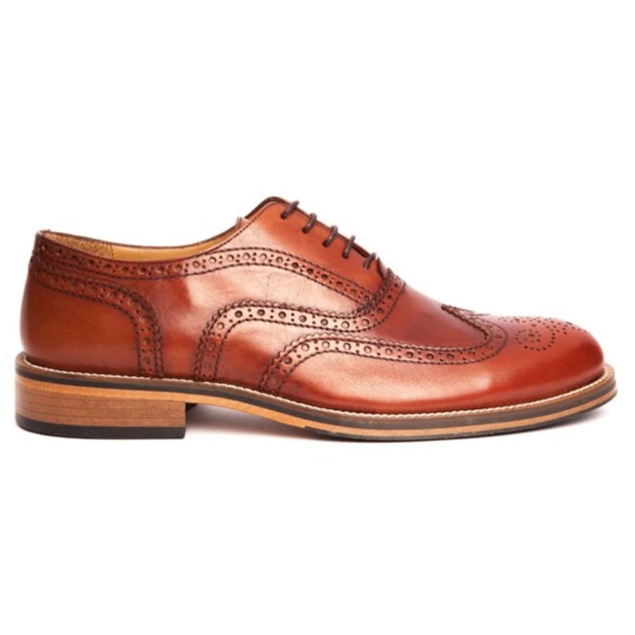 Men Human Scales Brogues | Gerry Cognac