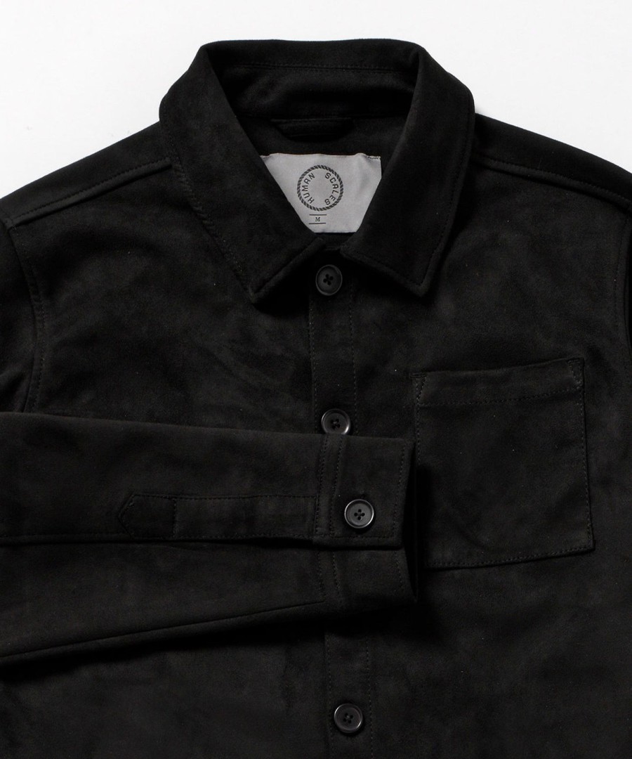 Men Human Scales Overshirts | Rickard Button Black