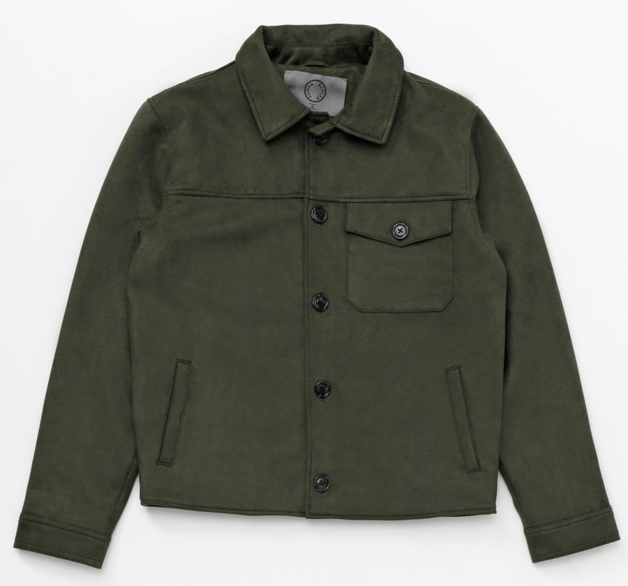 Men Human Scales Overshirts | Mark Vegan Suede Moss Green