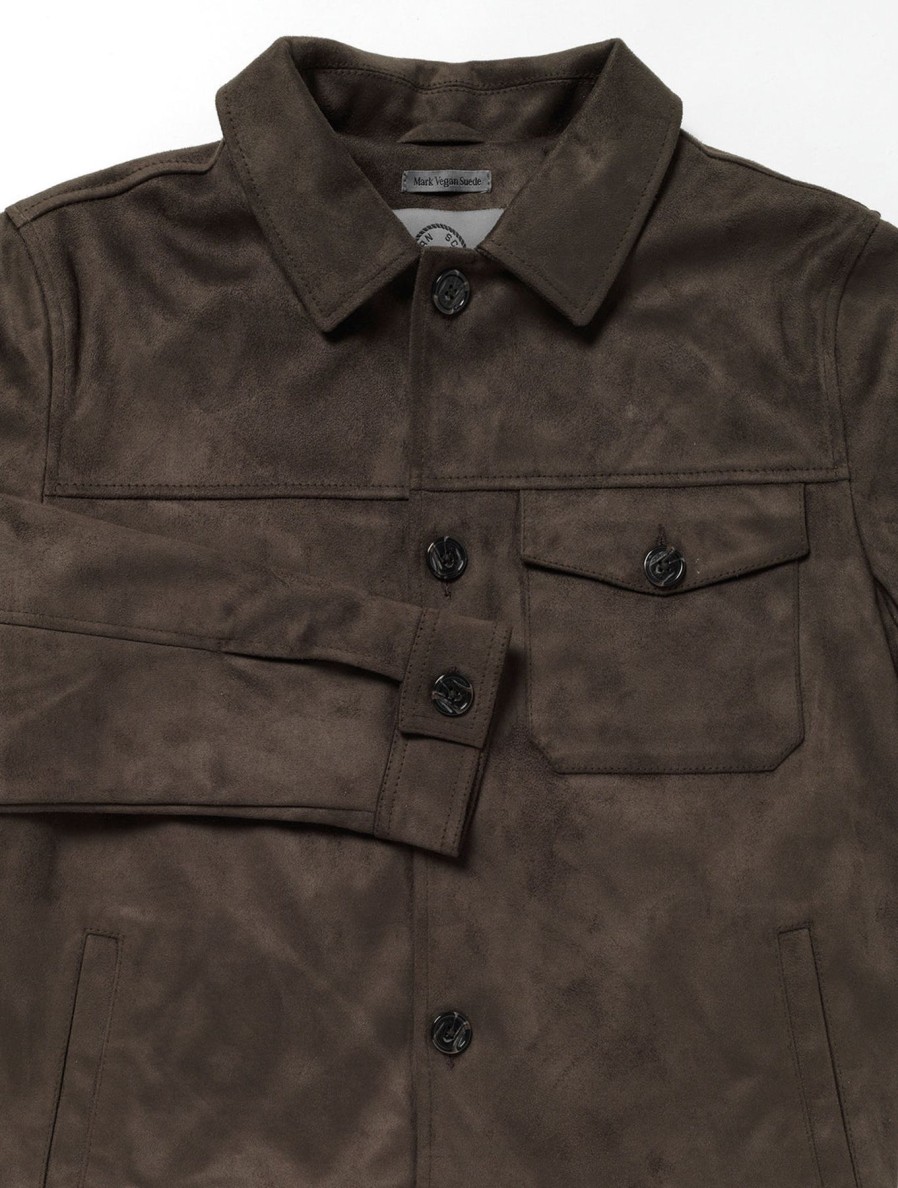 Men Human Scales Overshirts | Mark Vegan Suede Taupe